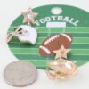 Game Day Helmet Drop Earrings - Crystal Star Studs