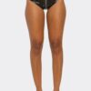 Zip Tease High-Waist Glossy Faux-Leather Shorts