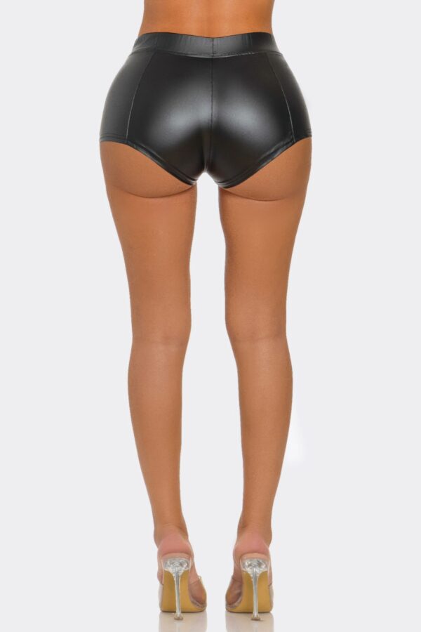 Look My Way Faux Leather Shorts - Glossy Finish
