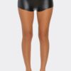 Look My Way Faux Leather Shorts - Glossy Finish