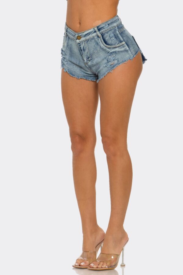 Cut It Out High-Waisted Denim Shorts - Raw Hem