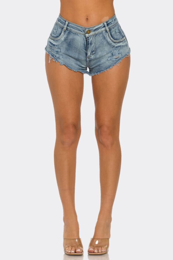 Cut It Out High-Waisted Denim Shorts - Raw Hem