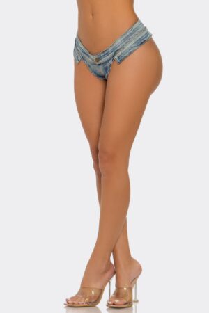 Wild Card Denim Shorts – Low-Rise V-Cut with Buckle