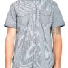 Men’s Patterned Short-Sleeve Button Shirt – Cotton Blend