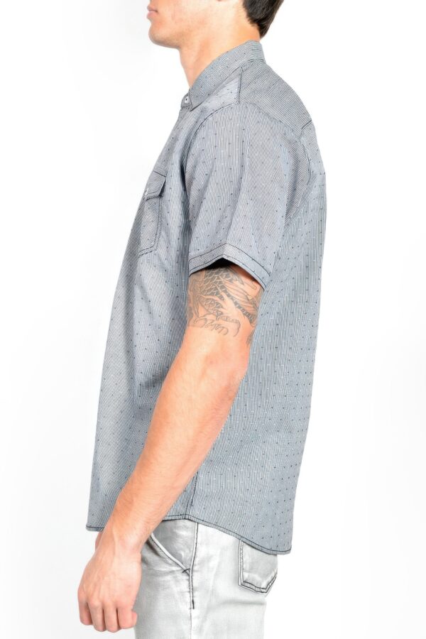 Men's Patterned Short-Sleeve Button Shirt - Cotton Blend