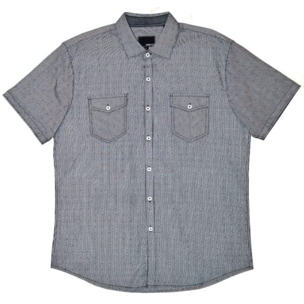Men's Patterned Short-Sleeve Button Shirt - Cotton Blend