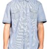 Men's Patterned Short-Sleeve Button Shirt - Cotton Blend