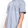 Men's Patterned Short-Sleeve Button Shirt - Cotton Blend