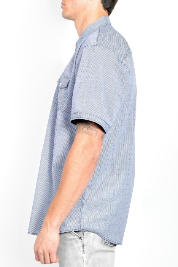 Men's Patterned Short-Sleeve Button Shirt - Cotton Blend