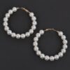 Upside Down Pearl Hoop Earrings – Connected Faux Pearls