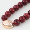 Marble Beaded Necklace with Polished Oval Pendant