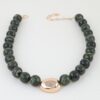 Marble Beaded Necklace with Polished Oval Pendant