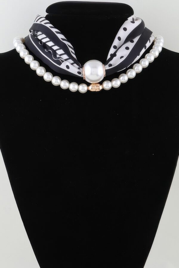 Scarf Beaded Choker Necklace – Geometric Scarf Accent