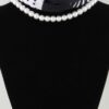Scarf Beaded Choker Necklace - Geometric Scarf Accent