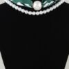 Scarf Beaded Choker Necklace - Geometric Scarf Accent