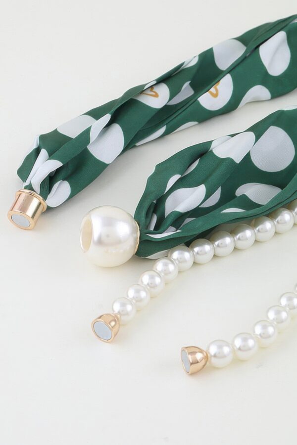Scarf Beaded Choker Necklace - Geometric Scarf Accent