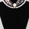 Scarf Beaded Choker Necklace - Geometric Scarf Accent