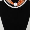Scarf Beaded Choker Necklace - Geometric Scarf Accent