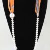 Scarf Beaded Choker Necklace - Geometric Scarf Accent