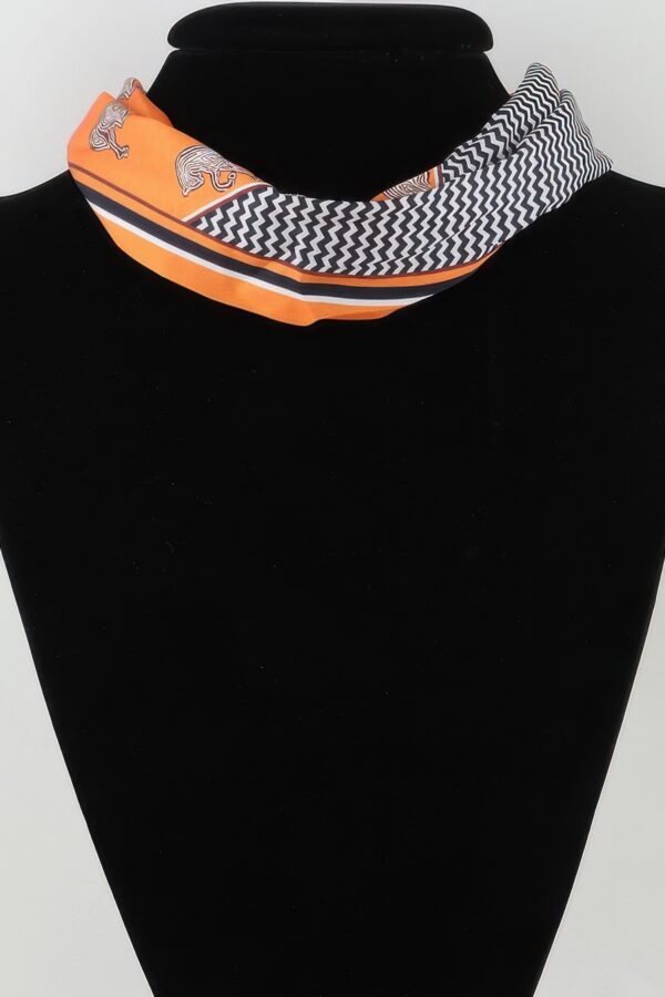 Scarf Beaded Choker Necklace - Geometric Scarf Accent