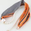 Scarf Beaded Choker Necklace - Geometric Scarf Accent