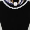 Scarf Beaded Choker Necklace - Geometric Scarf Accent