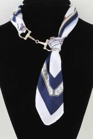 Patterned Scarf Wrap Necklace with Toggle Clasp