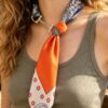 Patterned Scarf Wrap Necklace with Toggle Clasp