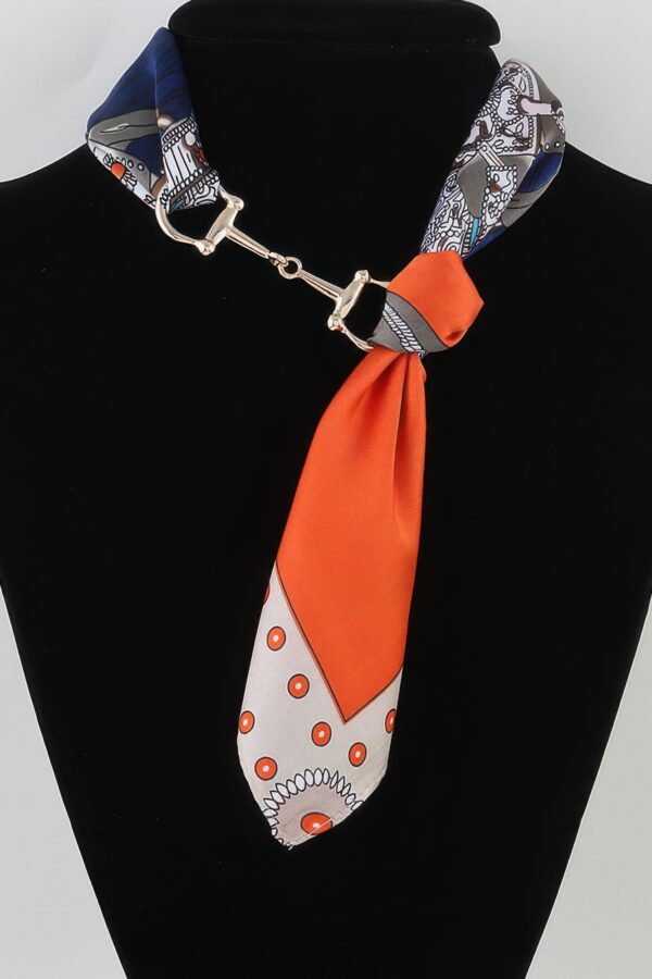 Patterned Scarf Wrap Necklace with Toggle Clasp