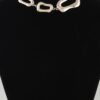 Abstract Open-Link Choker Necklace with Oversized Center