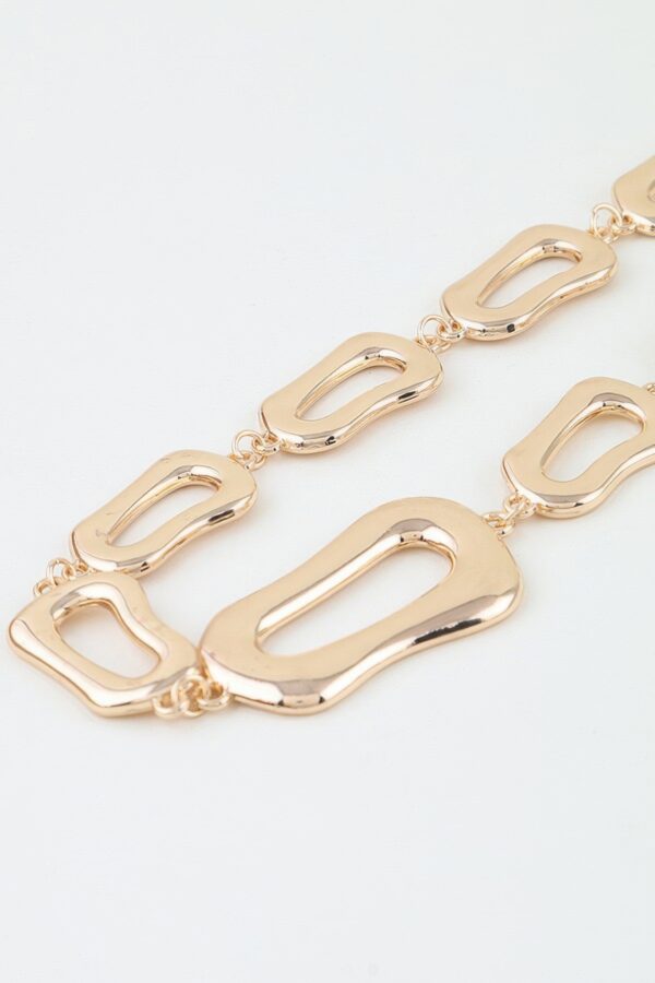 Abstract Open-Link Choker Necklace with Oversized Center