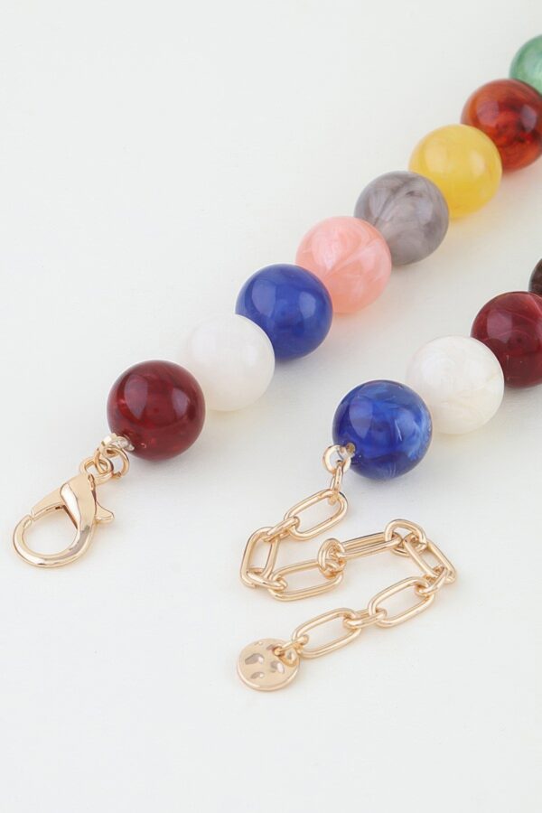 Multicolor Beaded Statement Necklace - Marbled & Translucent