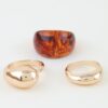 3-Piece Polished Marble-Inspired Ring Set