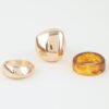 Triple Band Statement Ring Set – Polished & Marble Look