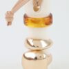 Triple Band Statement Ring Set - Polished & Marble Look