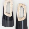 Modern Retro Streak Earrings – Textured Metal Trapezoid