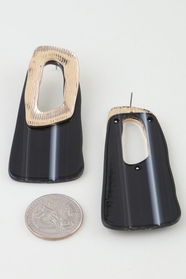 Modern Retro Streak Earrings - Textured Metal Trapezoid
