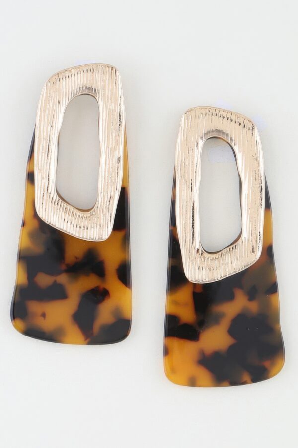 Modern Retro Streak Earrings - Textured Metal Trapezoid