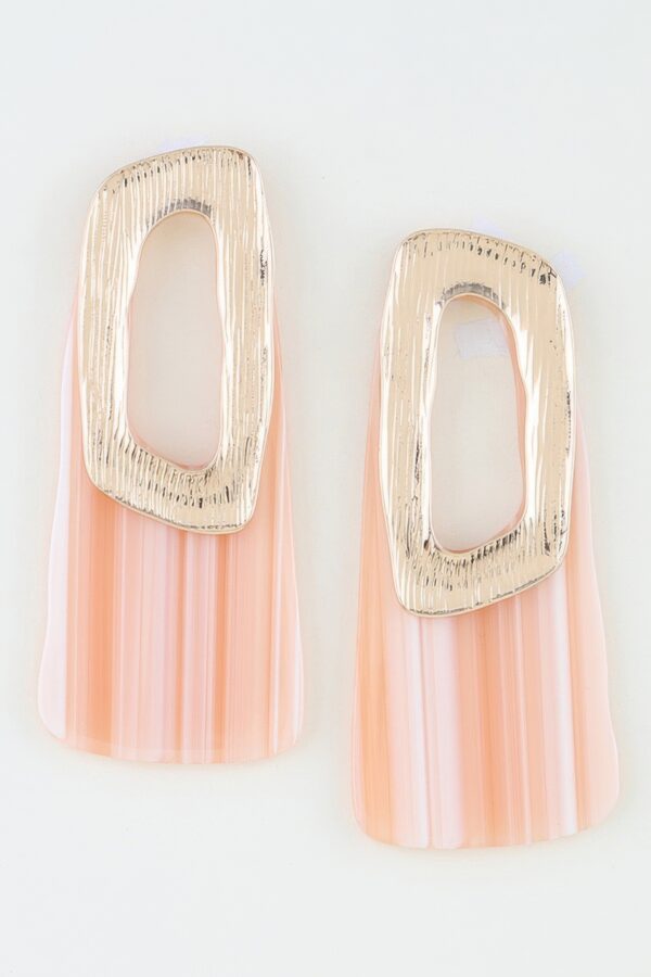 Modern Retro Streak Earrings - Textured Metal Trapezoid