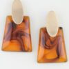 Abstract Marble-Inspired Trapezoid Statement Earrings