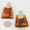 Abstract Marble-Inspired Trapezoid Statement Earrings