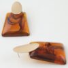 Abstract Marble-Inspired Trapezoid Statement Earrings