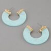 Marble Open Hoop Earrings - Wide C-Shaped Hoops