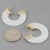 Marble Open Hoop Earrings - Wide C-Shaped Hoops