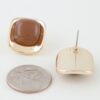 Polished Stone Rounded Square Earrings – Marble Center