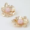 Hammered Crystal Flower Statement Earrings