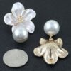 Polished Flower Pearl Drop Earrings - Five-Petal Stud