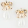 Hammered Orchid Drop Earrings with Clear Teardrop