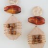 Architectural Pillar Drop Earrings with Marble Accent