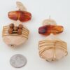 Architectural Pillar Drop Earrings with Marble Accent